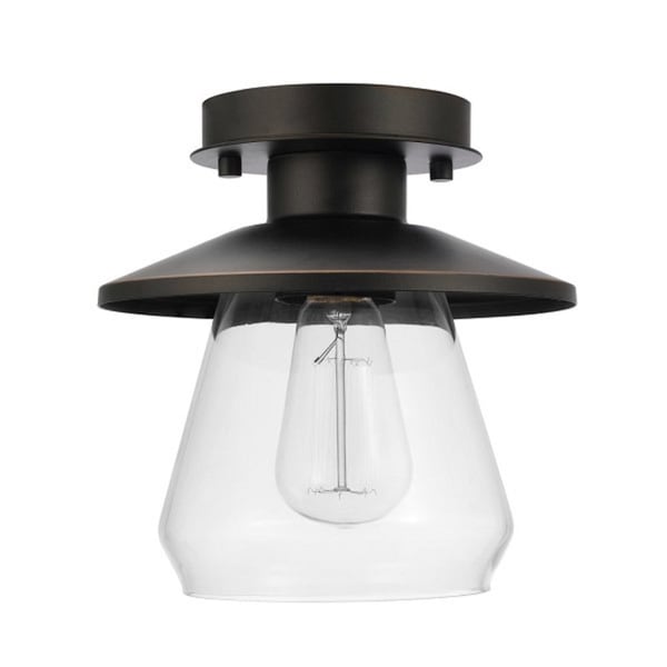 Globe Electric Globe Electric Nate 8.14 in. H X 8 in. W X 8 in. L Oil Rubbed Bronze Ceiling Light 64846 - main